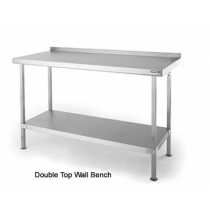 SWB66 Double Top Stainless Steel Wall Table